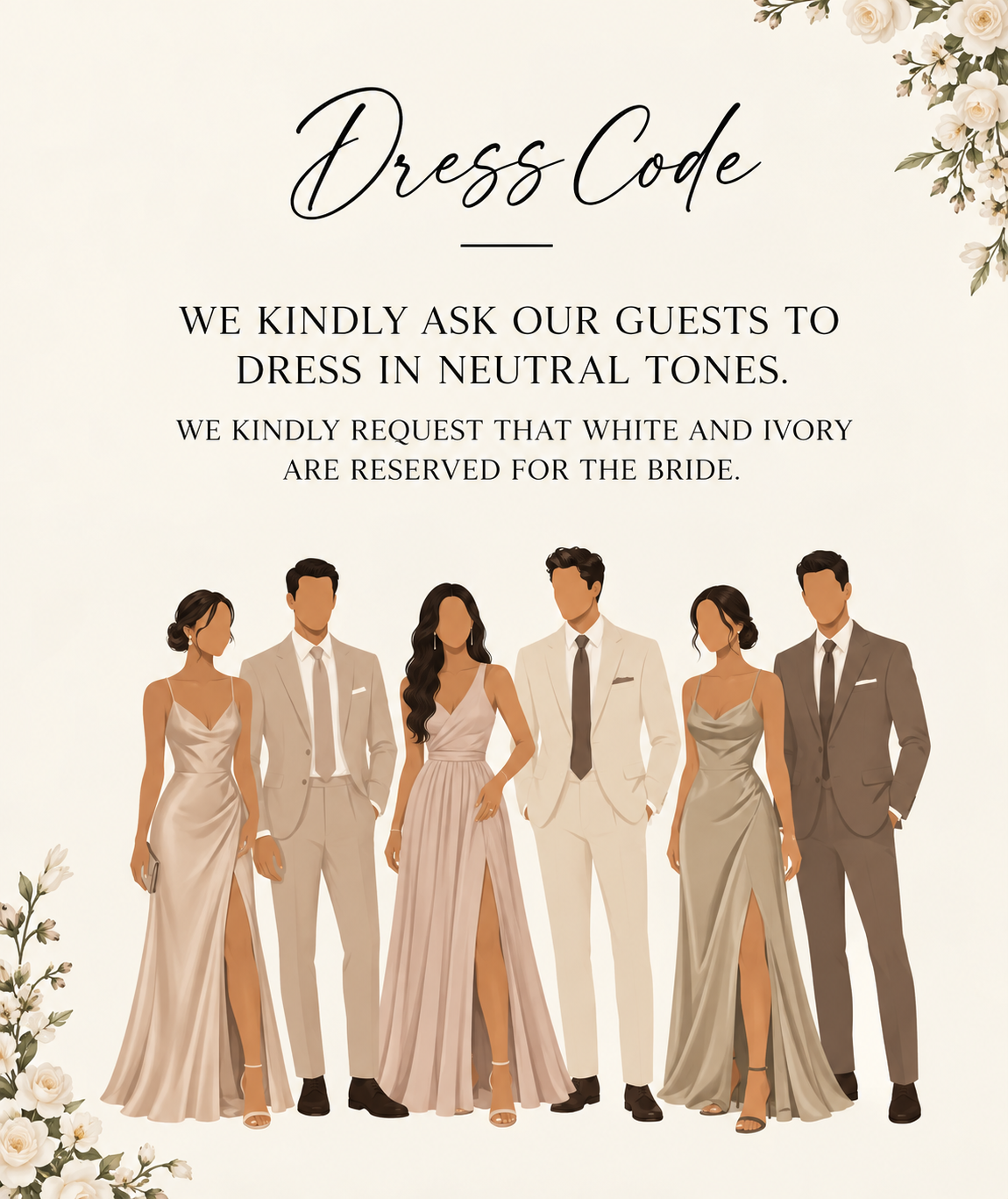 Dress code: neutral tone formalwear inspiration